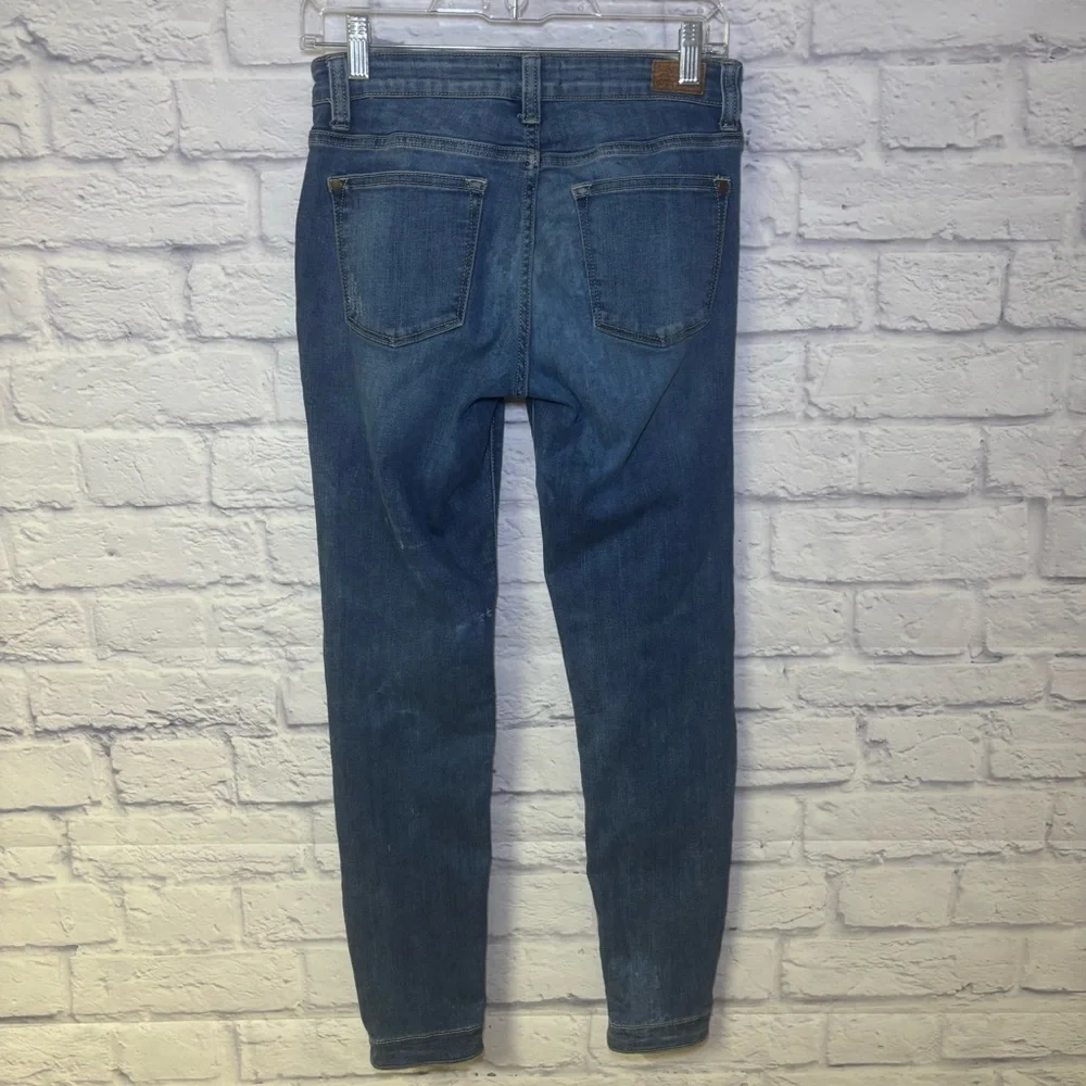 Judy Blue Jeans Womens 7/28 Blue Denim Skinny Distressed Leopard Stretch Pants